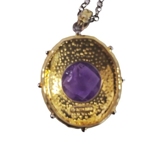 HSN Gold Vermeil .925 Sterling Silver Amethyst Pendant & Necklace - Picture 7 of 16